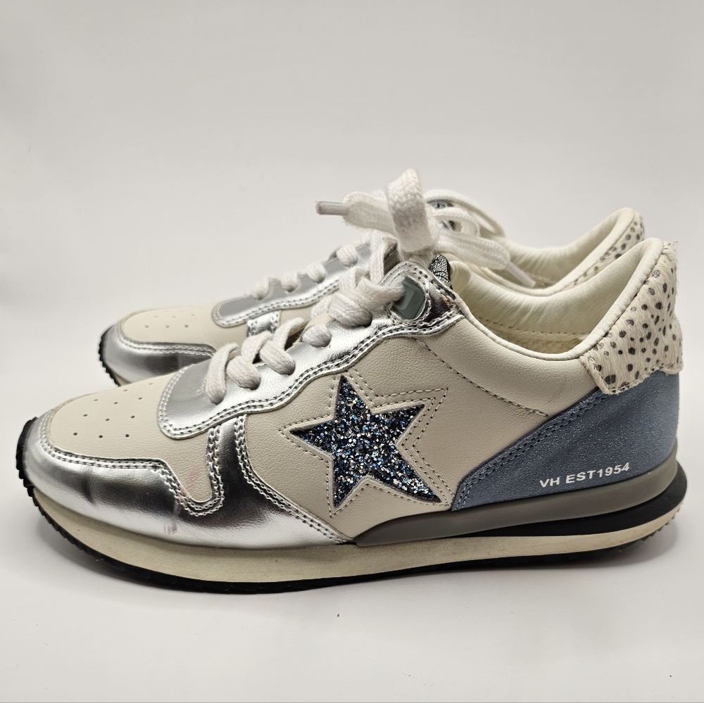 Vintage Havana, Silver and Blue Star Sneakers, Women's Size 6.5